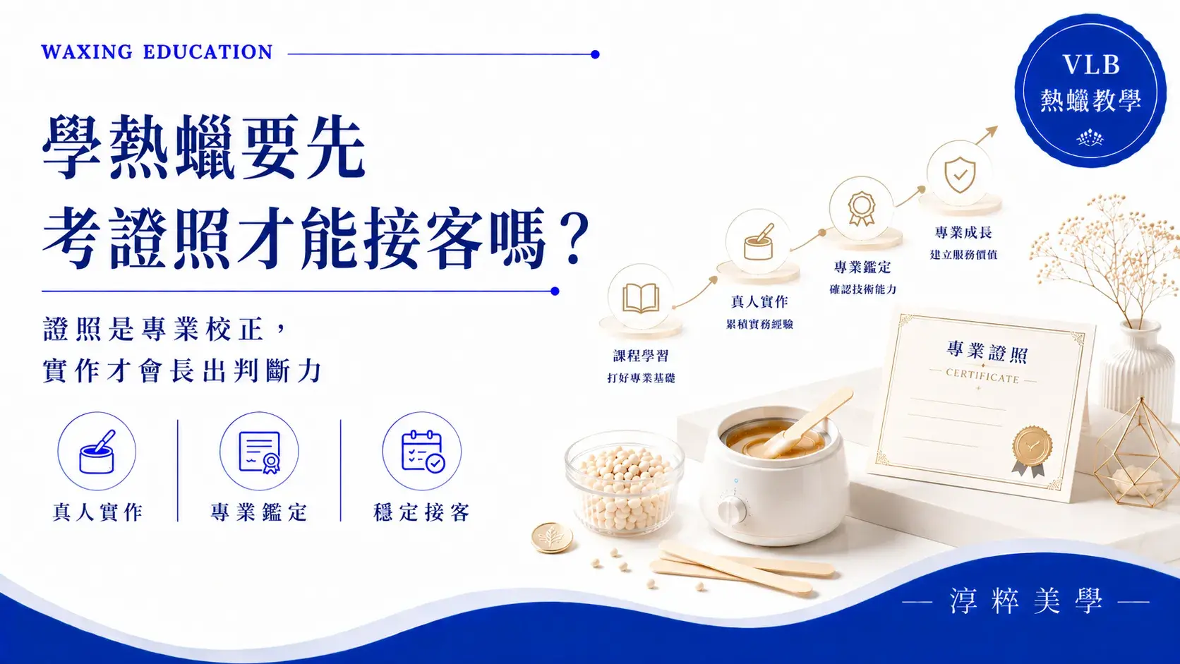學熱蠟要先考證照才能接客嗎？VLB 熱蠟全科班說明真人實作、專業鑑定與正式接客的學習順序熱蠟課程 學熱蠟要先考證照才能接客嗎 Vlb熱蠟全科班 淳粹美學 Cropped