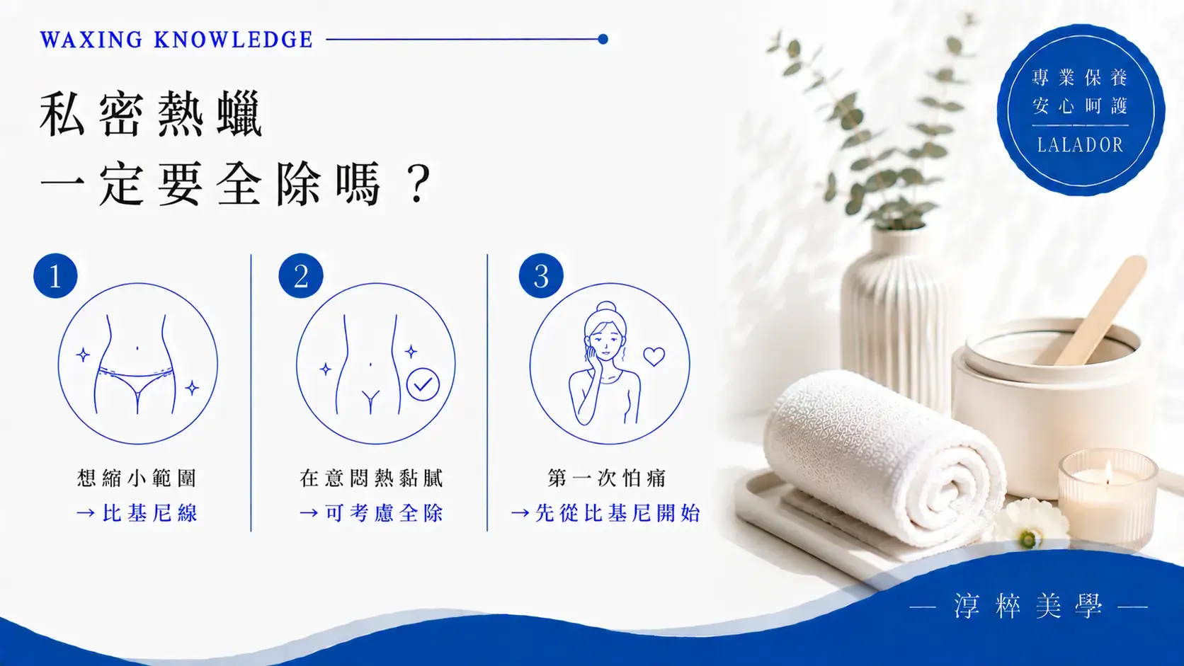 私密熱蠟不一定要全除，可依照毛髮整理需求、生活習慣與痛感接受度選擇比基尼線或私密全除 Bikini Wax Or Full Wax Xinzhuang