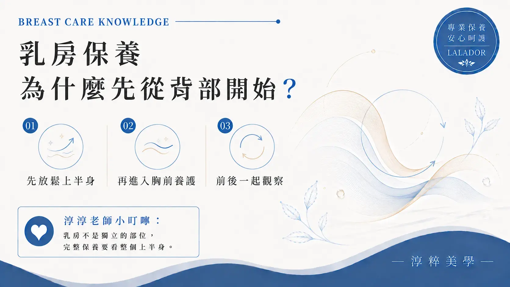 新莊乳房保養為什麼先從背部開始？淳粹美學分享肩背、胸前與上半身整體乳房養護觀念 Breast Care Back First Lalador Cropped