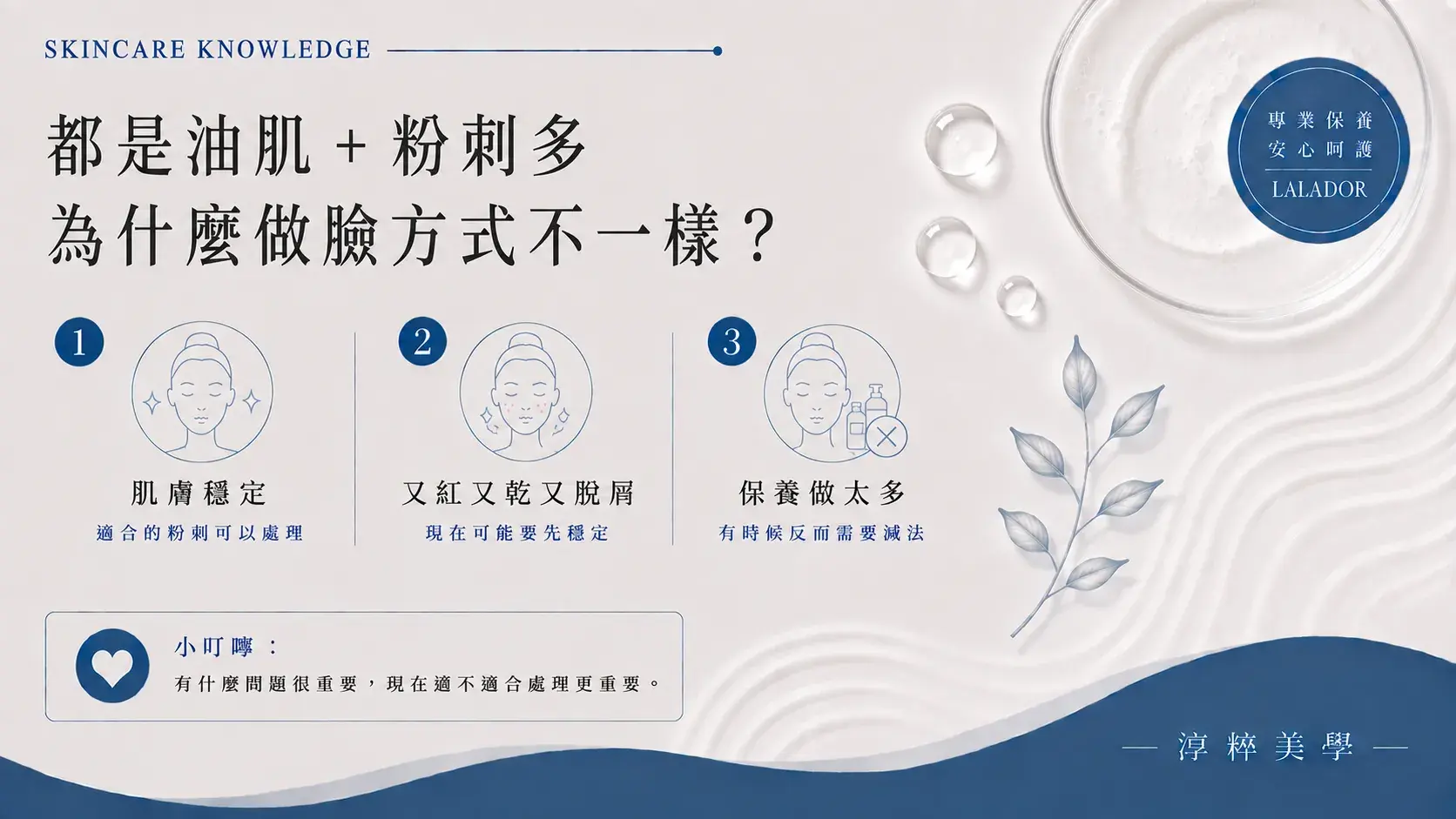 同樣是油肌粉刺多為什麼做臉方式不同？依肌膚穩定度判斷清粉刺與保養方向59 Oily Skin Comedones Skin Condition Lalador