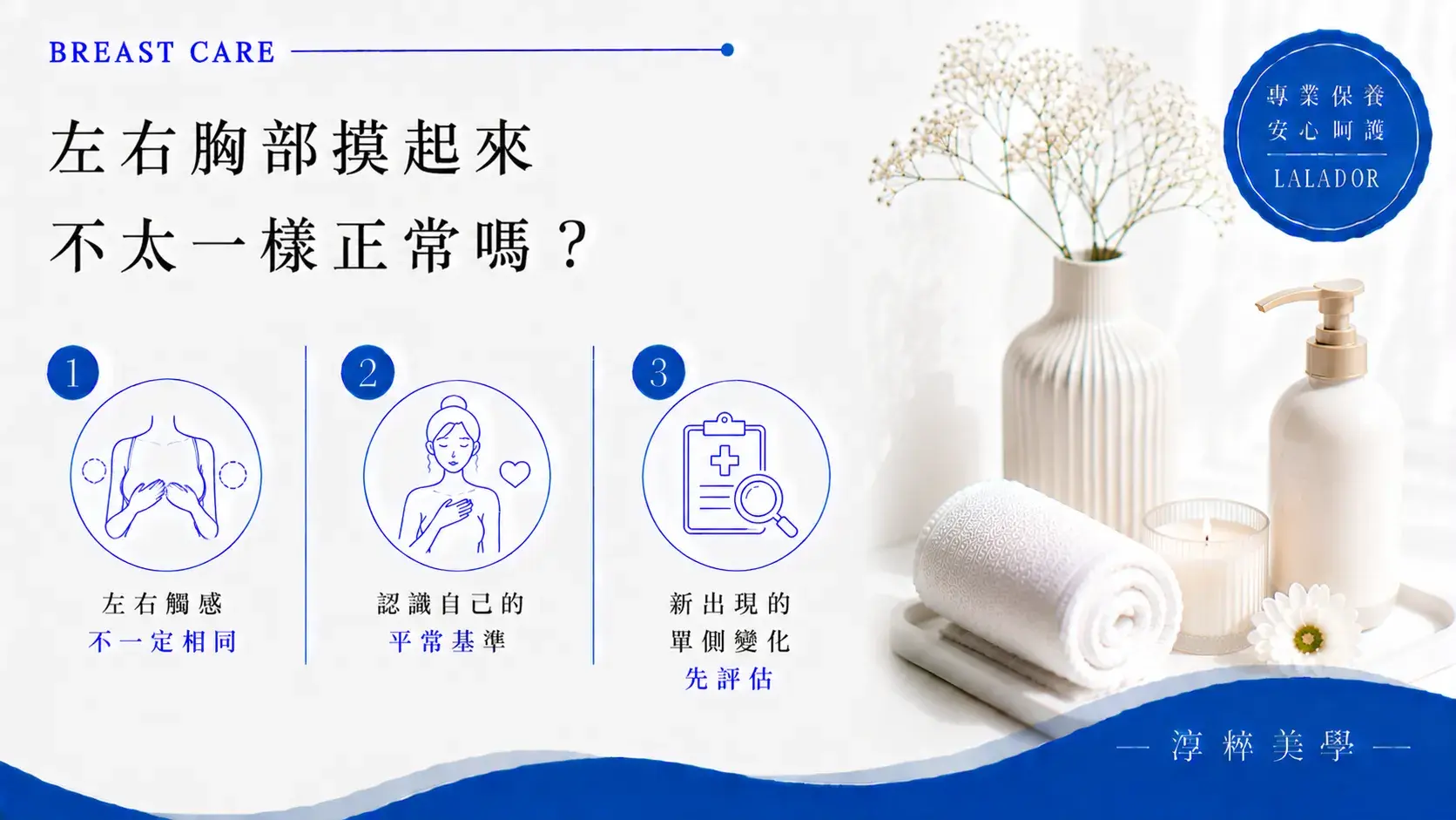 左右胸部摸起來不太一樣不一定代表異常，乳房觸感可能存在個體與左右差異，若近期出現新的單側變化應尋求醫療評估 Breast Texture Different Between Sides
