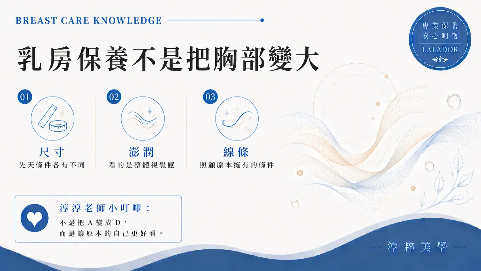 乳房保養能讓胸部變大嗎？淳粹美學分享乳房尺寸、視覺澎潤感與胸部線條保養觀念 Breast Care Size Fullness Lalador Cropped