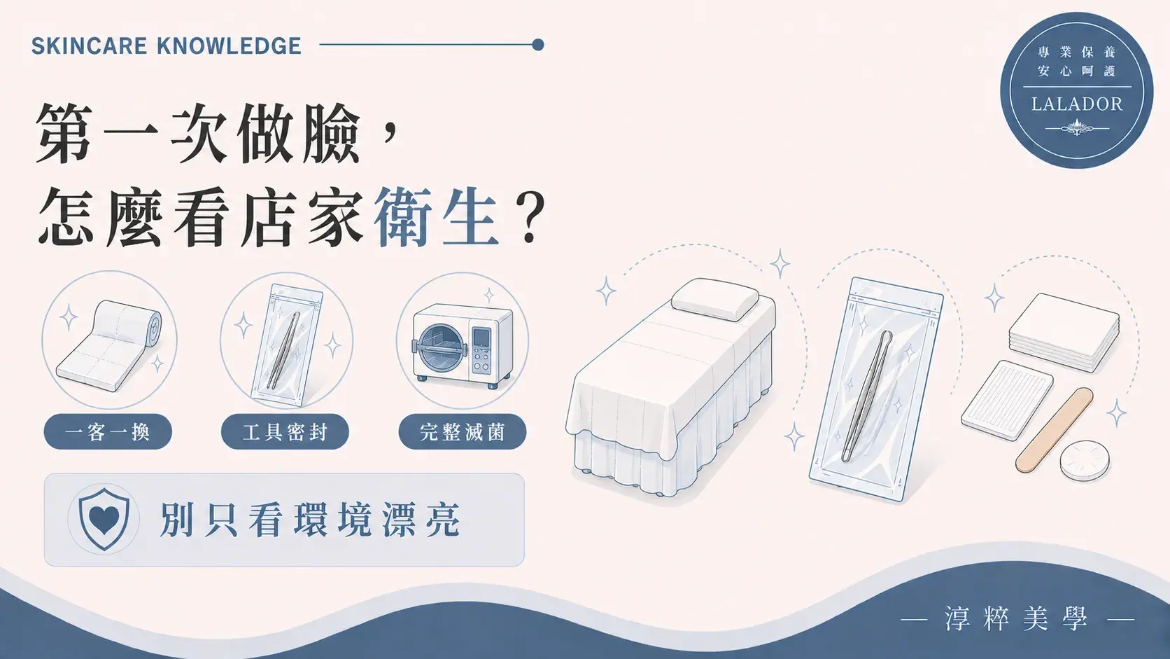 第一次做臉判斷美容工作室衛生，觀察床面用品更換、單次耗材與粉刺工具密封滅菌 第一次做臉怎麼判斷美容工作室衛生 工具處理滅菌 Cropped