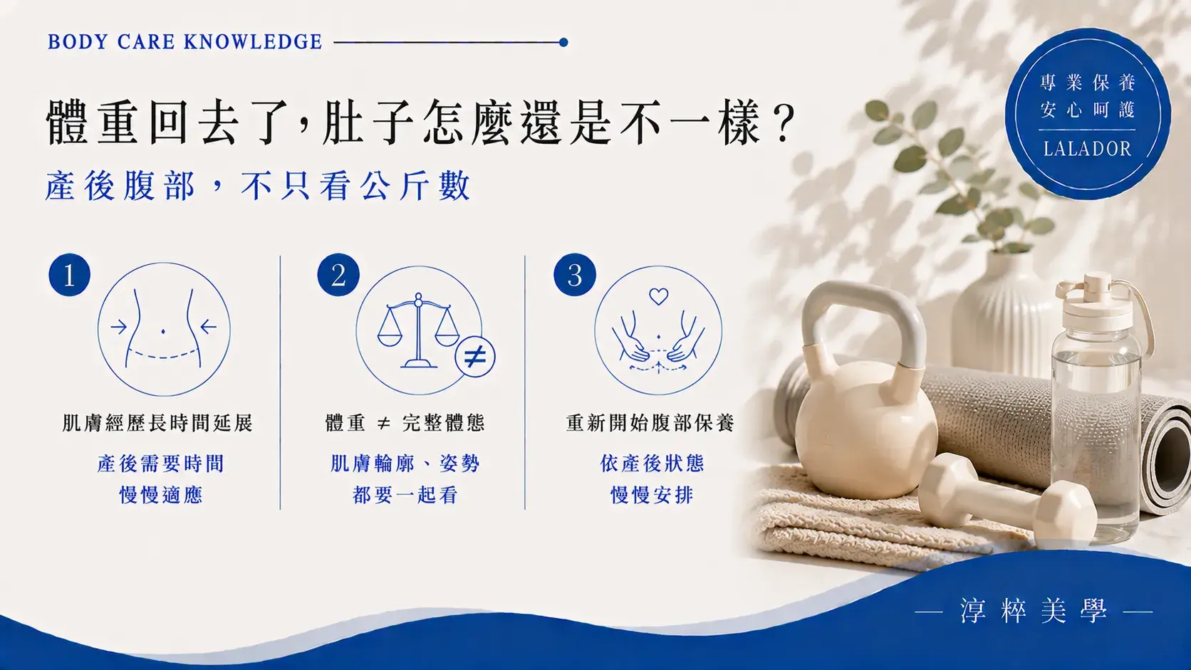 產後體重恢復但腹部仍與孕前不同，產後腹部外觀也與肌膚狀態、姿勢及整體體態有關Postpartum Belly Care Xinzhuang