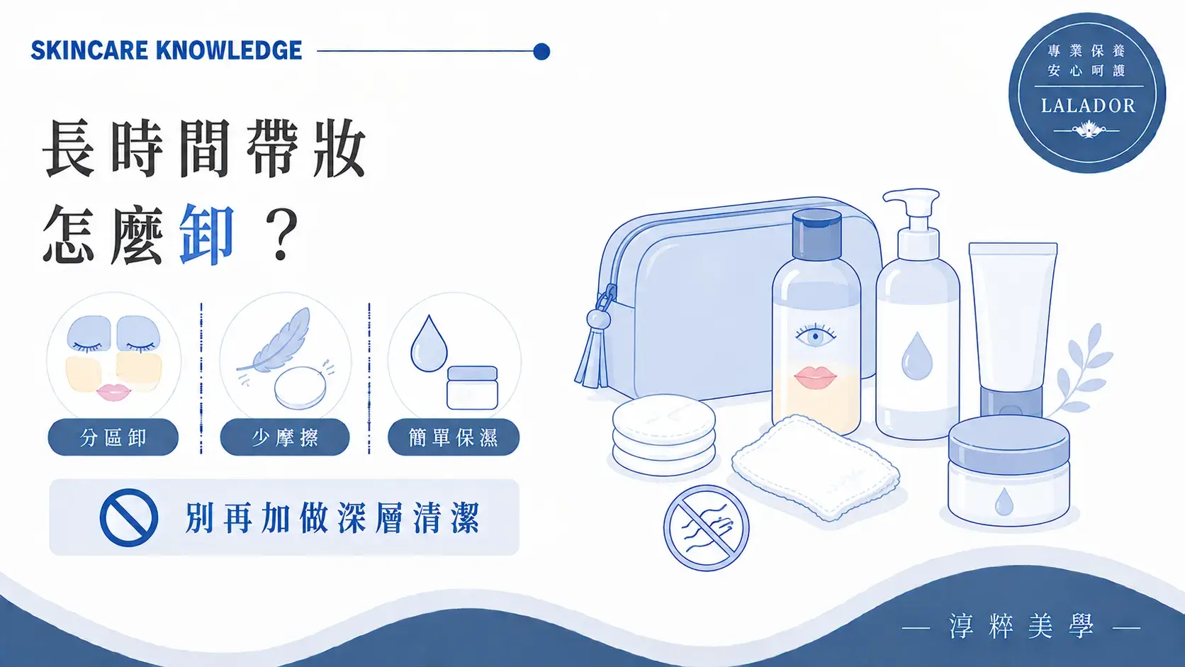長時間帶妝後應依彩妝分區卸除、減少摩擦並使用簡單基礎保濕 空服員櫃姐長時間帶妝卸妝保養