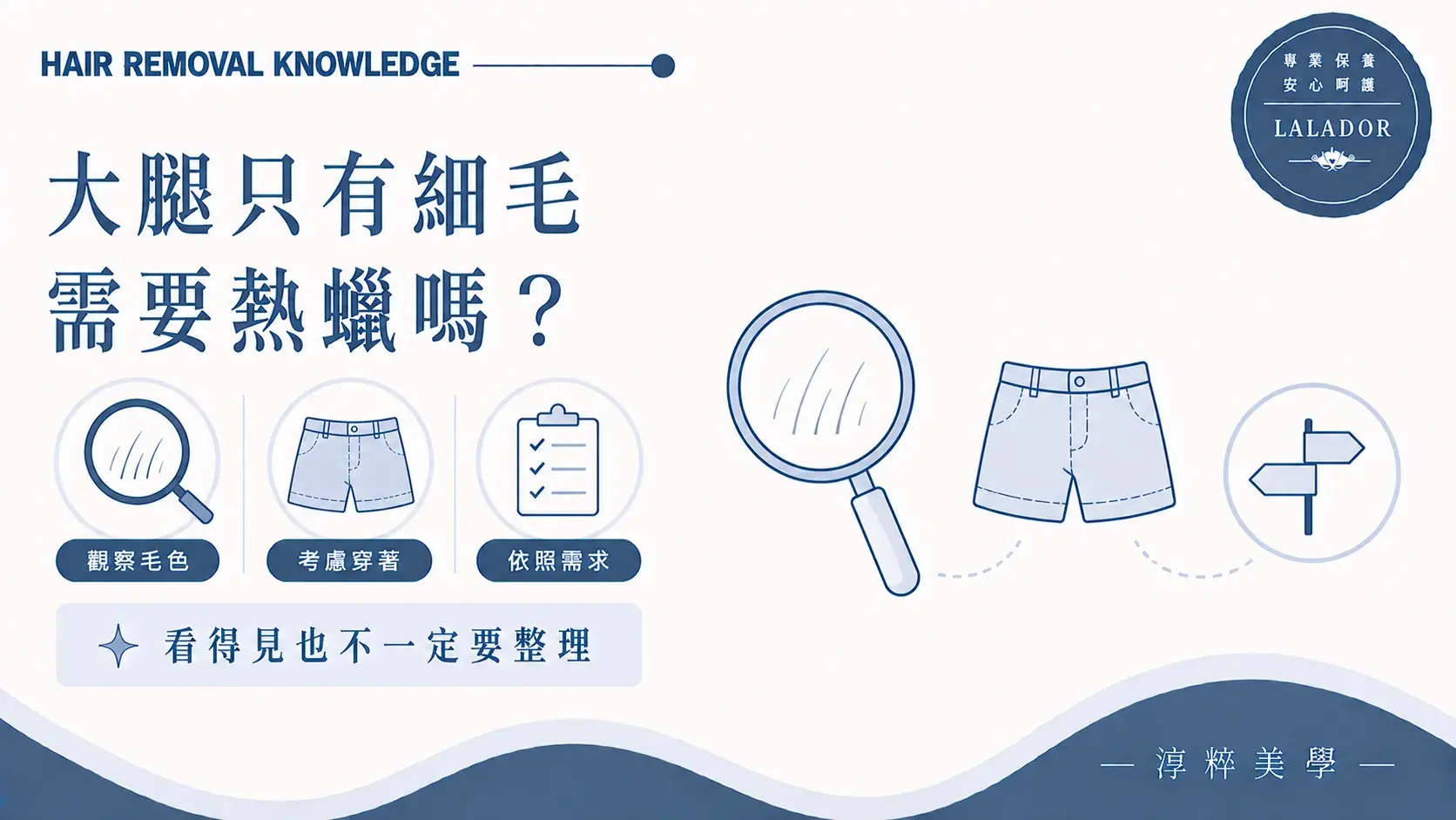 大腿只有細毛是否需要熱蠟，可依毛髮顏色、穿衣習慣與個人整理需求決定Fine Thigh Hair Waxing Personal Choice Cropped