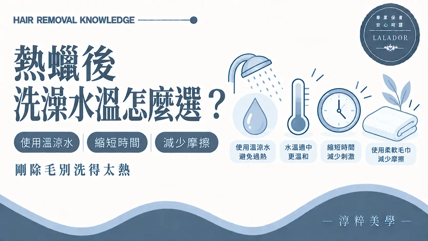 熱蠟除毛後洗澡使用溫涼水、縮短清潔時間並減少肌膚摩擦的知識圖Shower Water Temperature After Waxing
