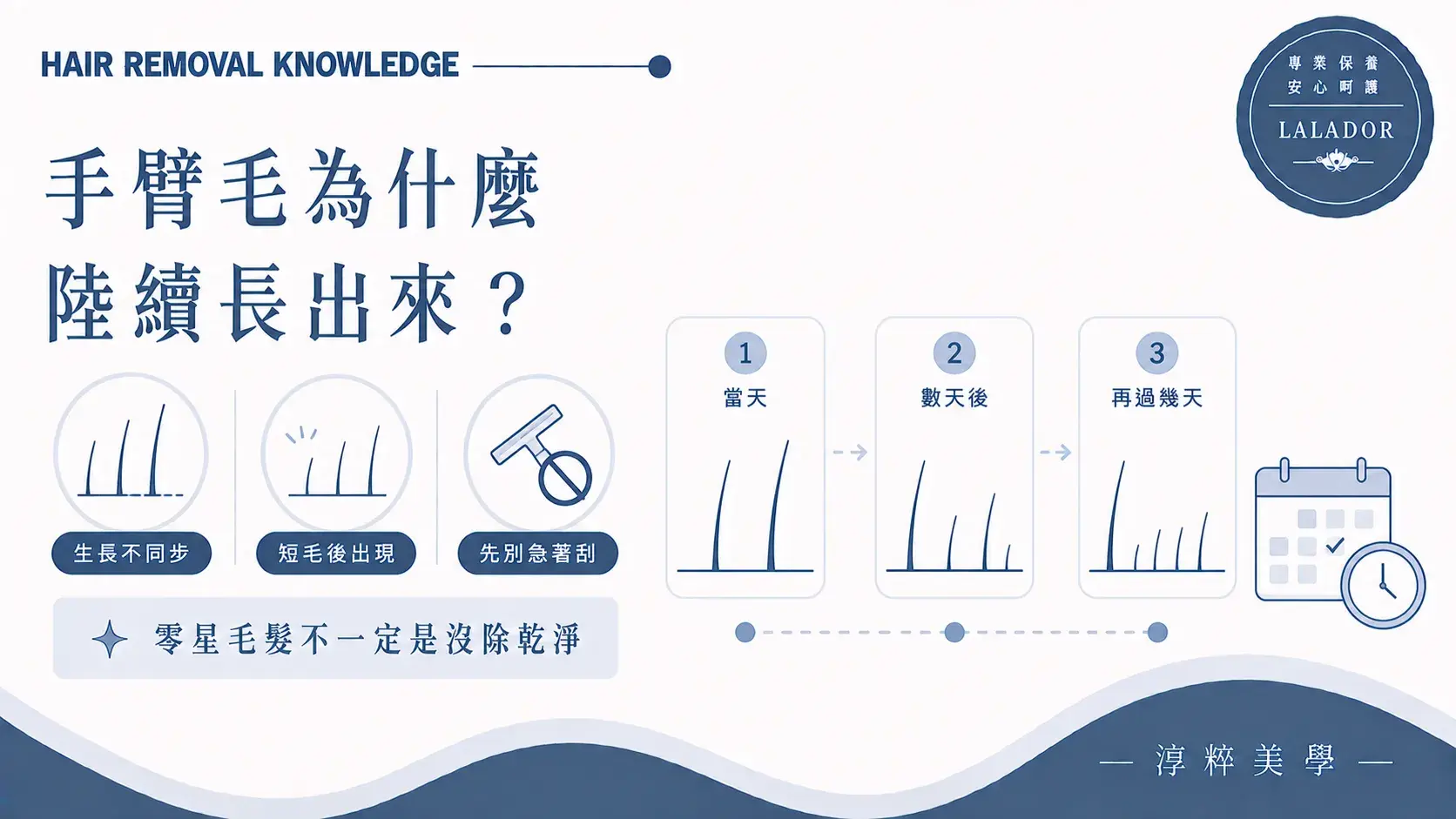 手臂熱蠟後毛髮陸續長出，說明毛髮生長不同步及零星短毛出現的原因Arm Waxing Hair Growth Not Synchronized Cropped
